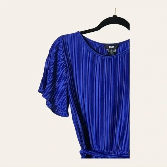 Dkny MINI ACCORDION DRESS ROYAL BLUE IN COLOR SIZE 2 WITH TIE - Picture 5 of 13